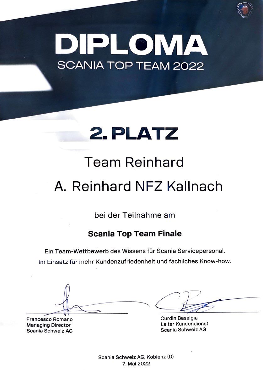 Scania Top Team – A. Reinhard Nutzfahrzeuge AG