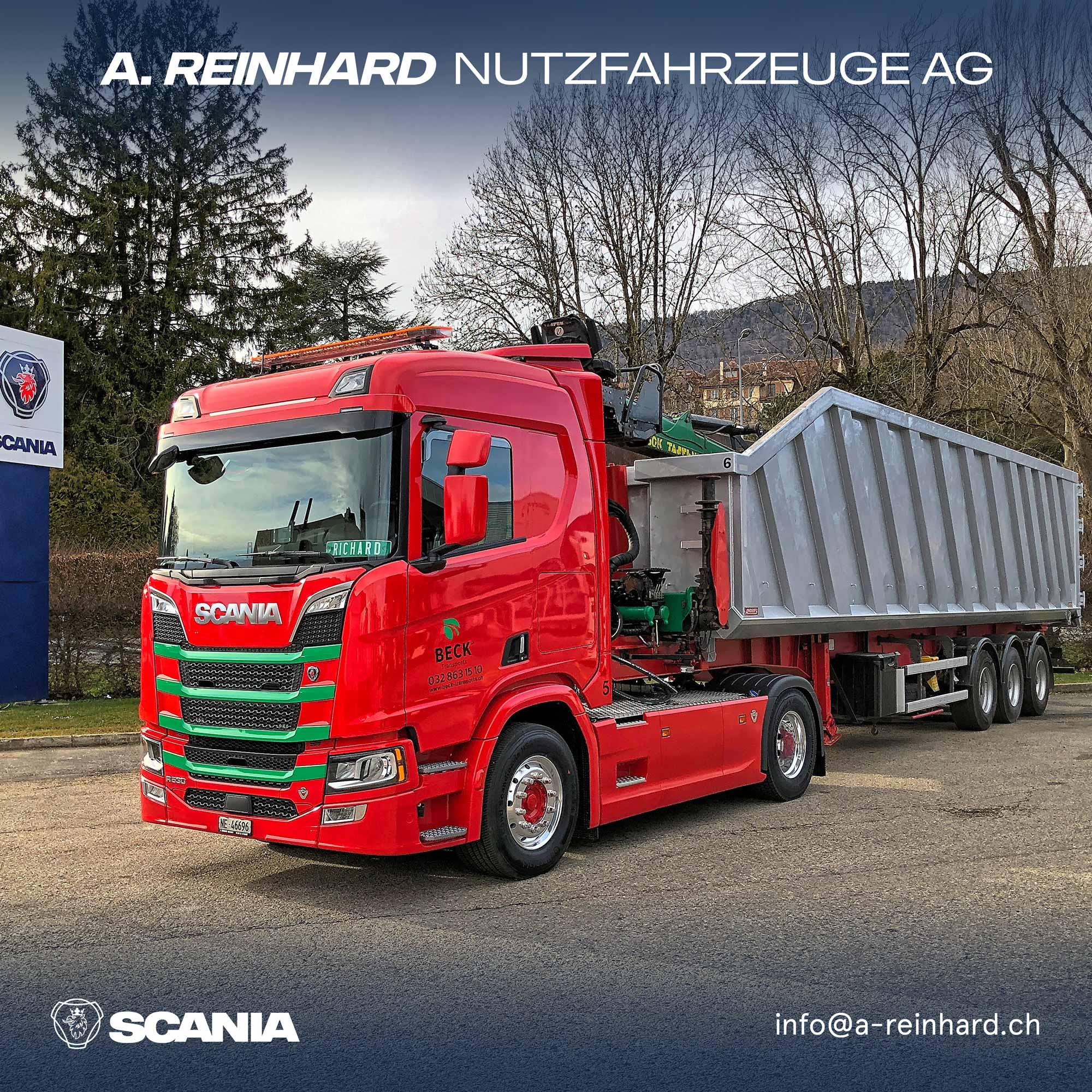 Scania brachte eine Sattelzugmaschine auf den Markt und die Tasche